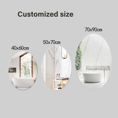 3mm 4mm 5mm 6mm Edgeless 메이크업 미러 / 프레임 없는 벽 반사체