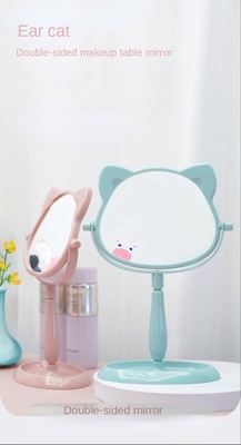 패션 디자인 플라스틱 및 유리 거울 서 있는 데스크톱 메이크업 여행용 거울