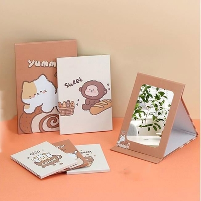 현대 스타일 사각형 주머니 원형 콤팩트 미니 화장품 거울