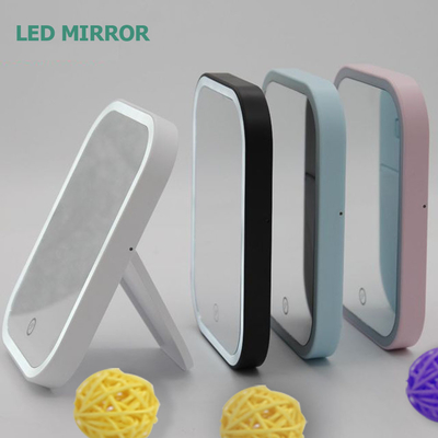 컴팩트 추가 로고 귀여운 LED 휴대용 드레싱 바니티 데스크톱 화장품 거울