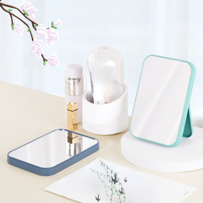 패션 디자인 플라스틱 유리 거울 휴대용 데스크톱 바니티 컴팩트 데스크톱 메이크업